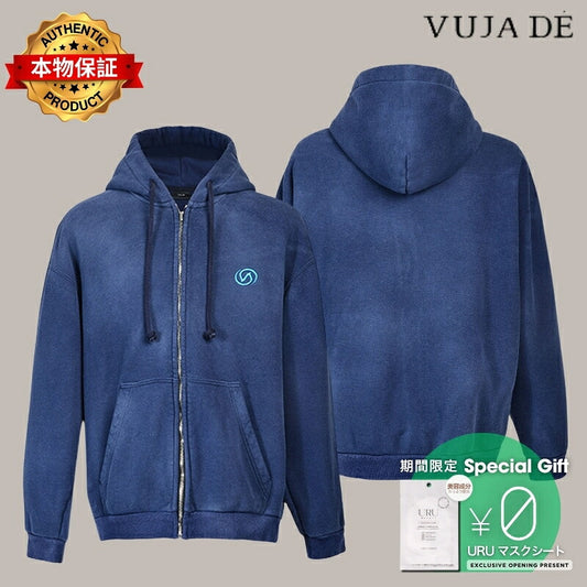 VUJA DE 【本物保証】 パーカー ストリート系 メンズ AXEL SUNFADED CHIRAL VD HOODIE IN SUPIMA COTTON