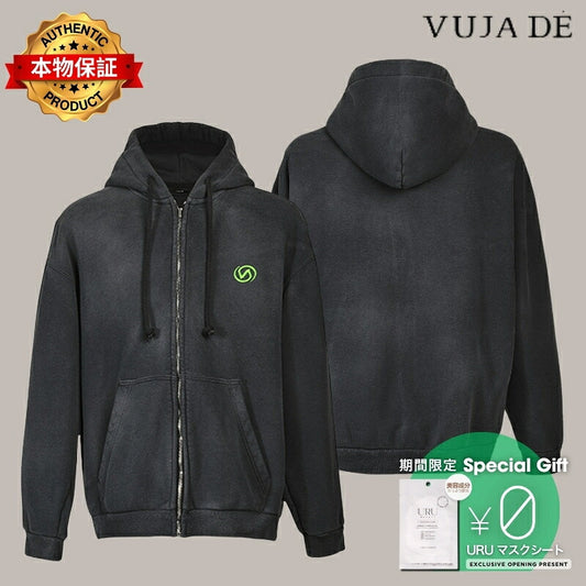 VUJA DE 【本物保証】 パーカー ストリート系 メンズ AXEL SUNFADED CHIRAL VD HOODIE IN SUPIMA COTTON