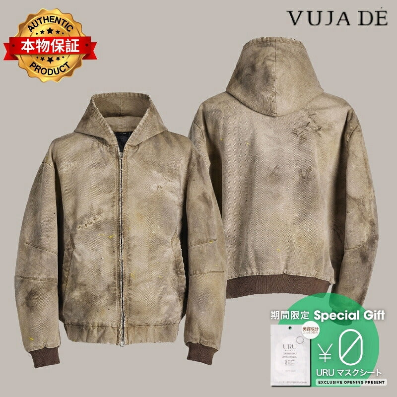 VUJA DE 【本物保証】 パーカー ストリート系 メンズ BECK DESTROYED HOODED BOMBER IN BRUSHED COTTON
