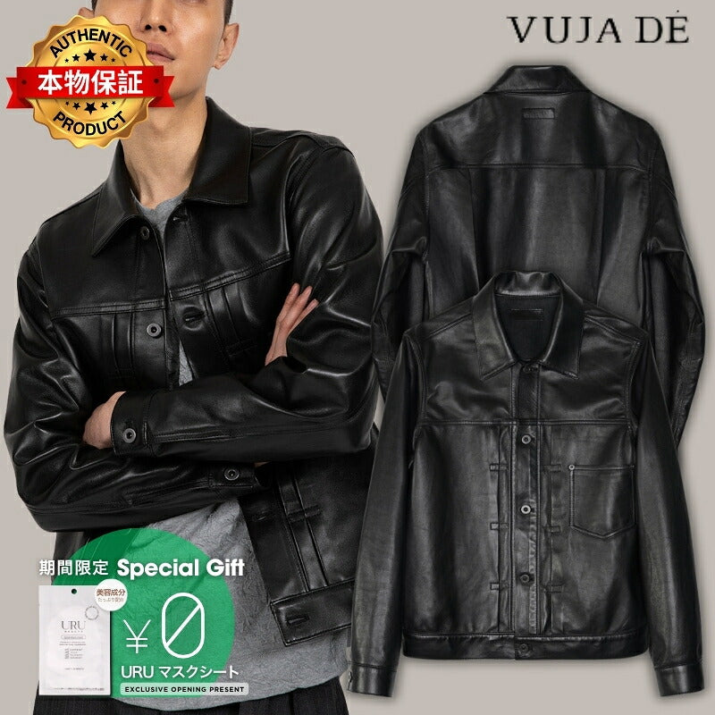 VUJA DE 【本物保証】 ジャケット ストリート系 メンズ TATE DOUBLE-FACE LEATHER JACKET IN SHEEPSKIN