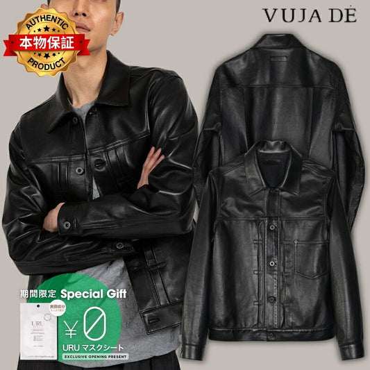 VUJA DE 【本物保証】 ジャケット ストリート系 メンズ TATE DOUBLE-FACE LEATHER JACKET IN SHEEPSKIN