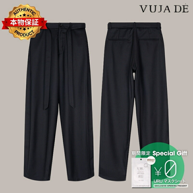 VUJA DE 【本物保証】 ベルト ストリート系 メンズ REN BELTED TUCK TROUSERS IN WOOL