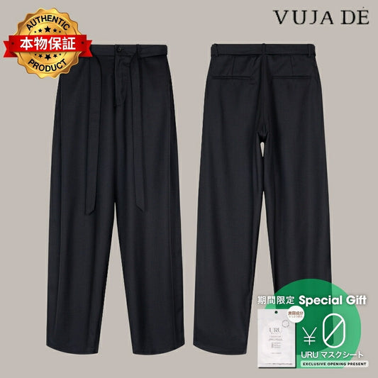 VUJA DE 【本物保証】 ベルト ストリート系 メンズ REN BELTED TUCK TROUSERS IN WOOL