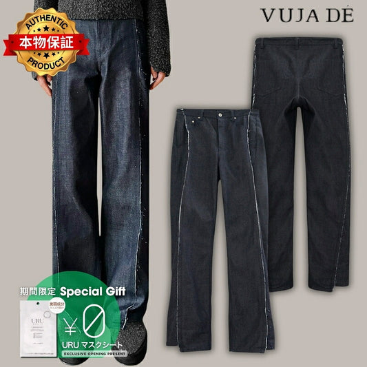 VUJA DE 【本物保証】 パンツ ストリート系 メンズ AMALIA STRAIGHT-LEG RAW DENIM IN INDIGO (デニムトラウザー)
