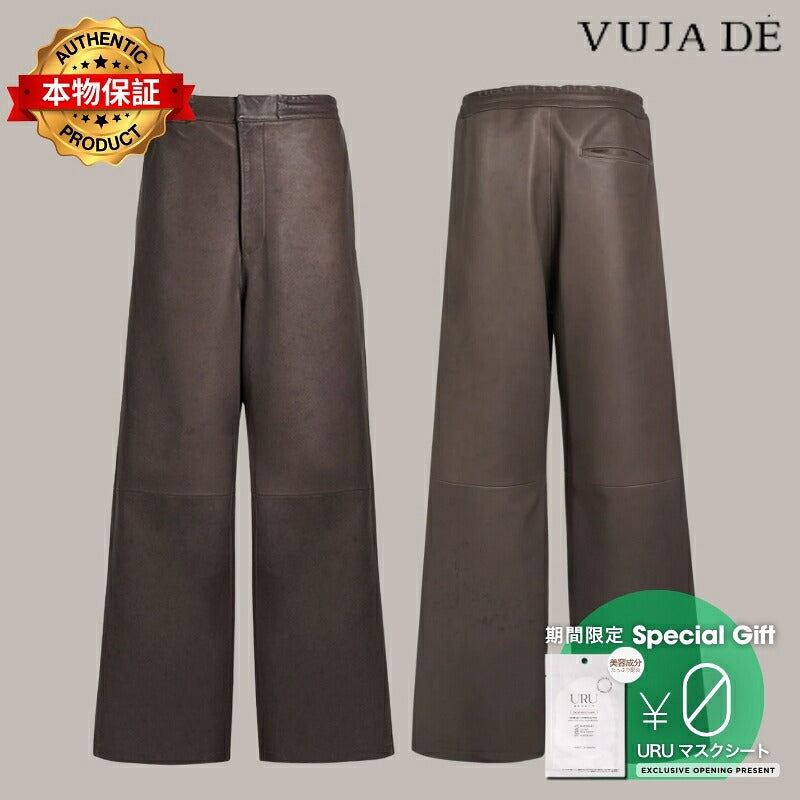 VUJA DE 【本物保証】 パンツ ストリート系 メンズ DEAN LEATHER AFFIX PANTS IN CEDAR BROWN