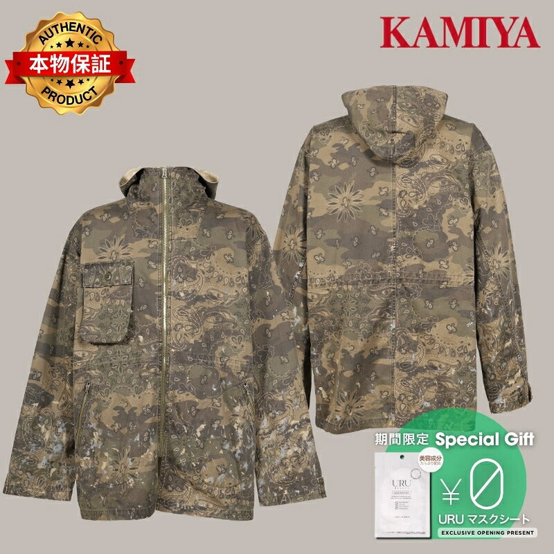 KAMIYA カミヤ 【本物保証】 パーカー ストリート系 メンズ PAISLEY CAMO HOODED BLOUSON / KHA