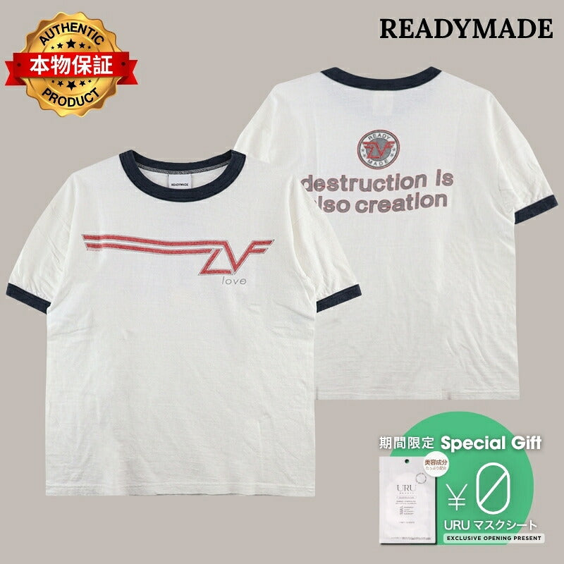 READYMADE 【本物保証】 Tシャツ ストリート系 メンズ S/S RINGER T-SHIRT