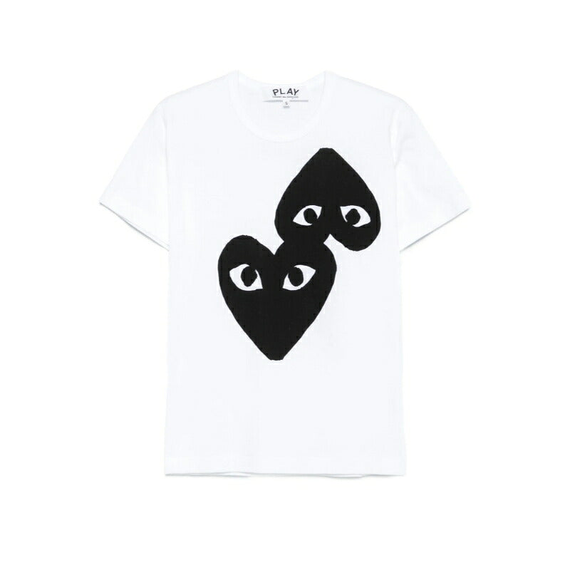 PLAY COMME des GARCONS プレイ コムデギャルソン 【本物保証】 Tシャツ ストリート系 ユニセックス プレイコムデギャルソン コットン ジャージー プリント/ブラック "ホワイト"