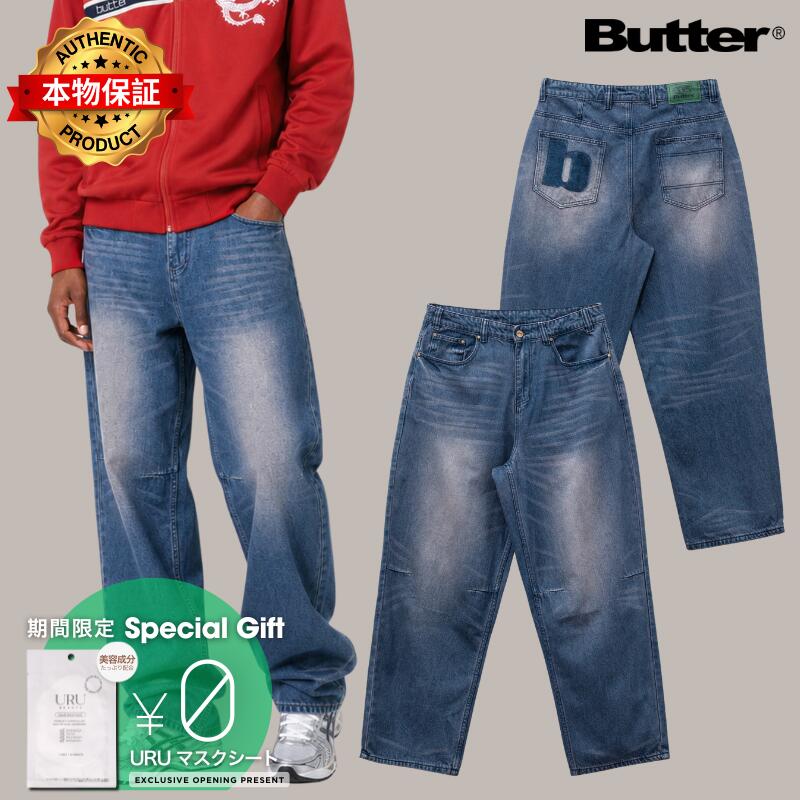 Butter Goods バターグッズ 【本物保証】 デニムパンツ ストリート系 メンズ Burn Wide Cut Denim Jeans