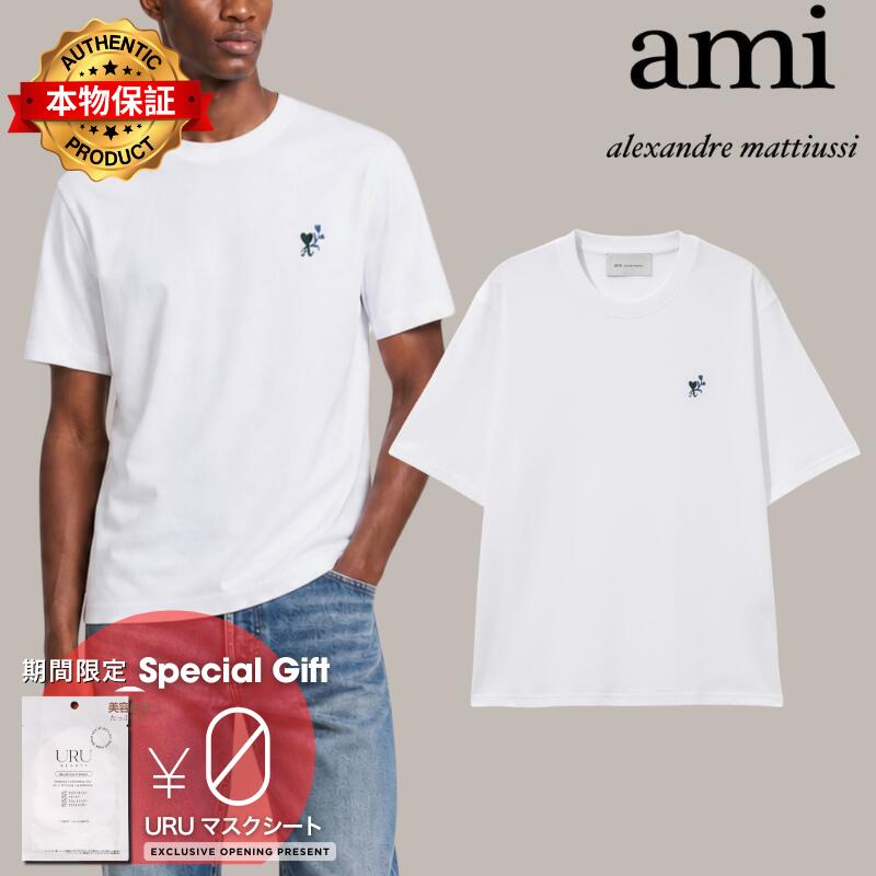 Ami アミ パリス 【本物保証】 Tシャツ ストリート系 ユニセックス Cotton T-Shirt With Ami De Coeur Tulip