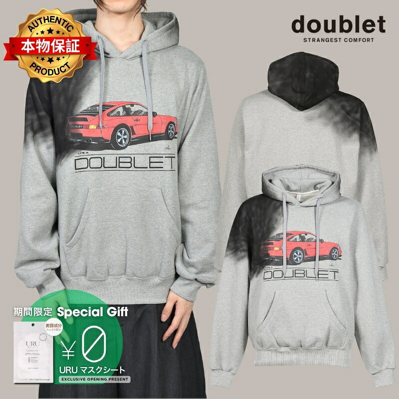 doublet ダブレット 【本物保証】 パーカー ストリート系 メンズ EXHAUST STAINED HOODIE / GRY