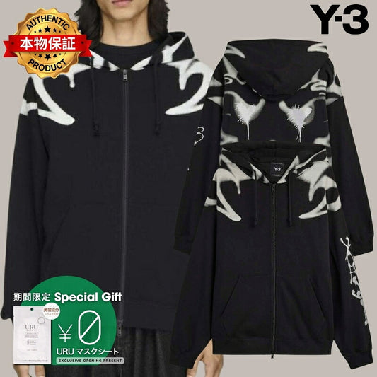 Y3 Yohji Yamamoto 【本物保証】 パーカー ストリート系 メンズ Y-3 CHITO GRAPHIC FRENCH TERRY ZIP HOODIE