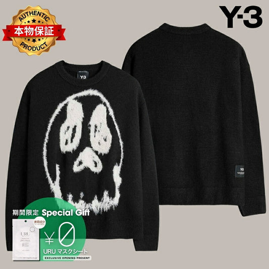 Y3 Yohji Yamamoto 【本物保証】 ニット ストリート系 メンズ Y-3 CHITO GRAPHIC KNITTED SWEATER