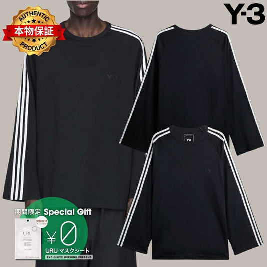 Y3 Yohji Yamamoto 【本物保証】 Tシャツ ストリート系 メンズ Y-3 LONG SLEEVE TEE 3-STRIPES