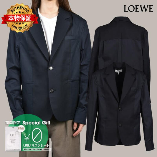 LOEWE ロエベ 【本物保証】 ジャケット ストリート系 メンズ HYBRID JACKET / NVY BLU