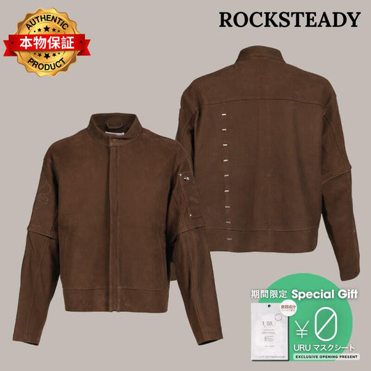 ROCKSTEADY ロックステディ 【本物保証】 ジャケット ストリート系 メンズ ×JIAN YE VIKTOR LEATHER JACKET W/DETTACHABLE SLEEVES / BRW
