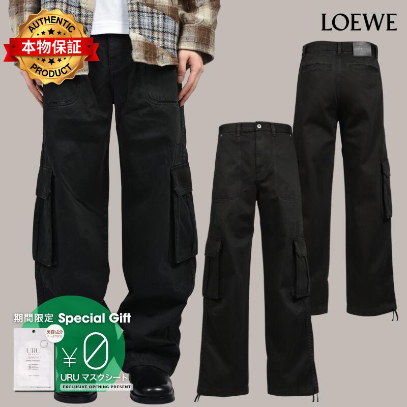 LOEWE ロエベ 【本物保証】 カーゴパンツ ストリート系 メンズ CARGO TROUSERS / BLK