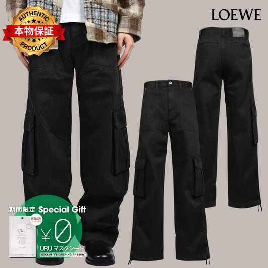 LOEWE ロエベ 【本物保証】 カーゴパンツ ストリート系 メンズ CARGO TROUSERS / BLK
