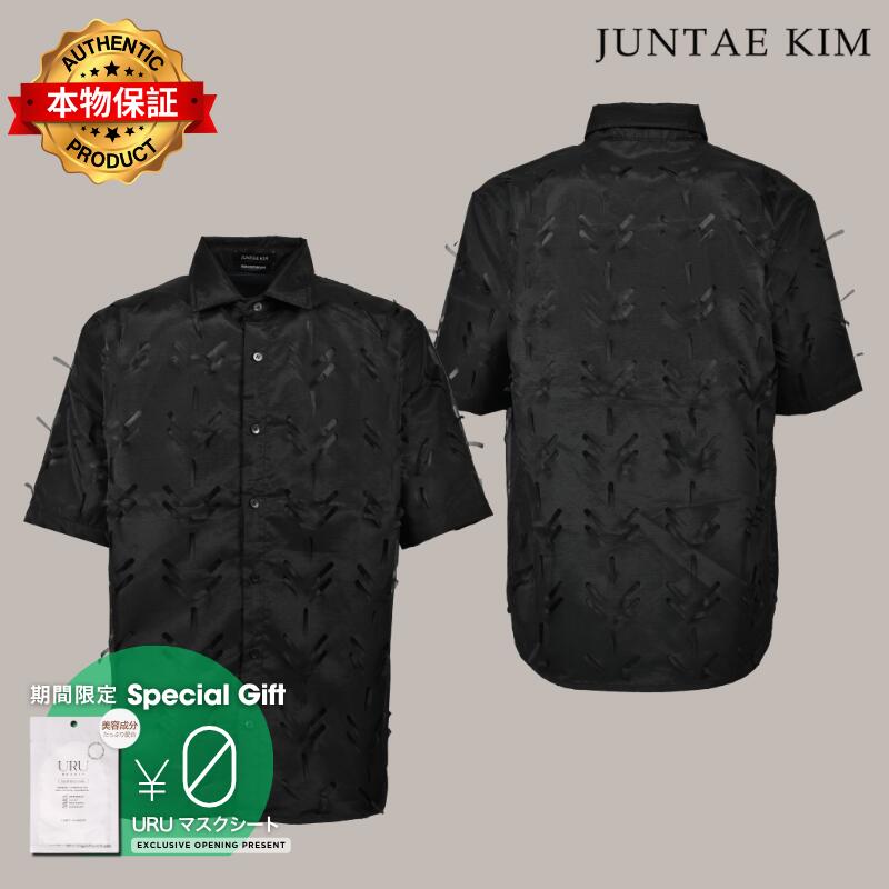 JUNTAE KIM ジュンテ キム 【本物保証】 シャツ ストリート系 メンズ LAYERED LASER SLASH SHIRTS / BLK