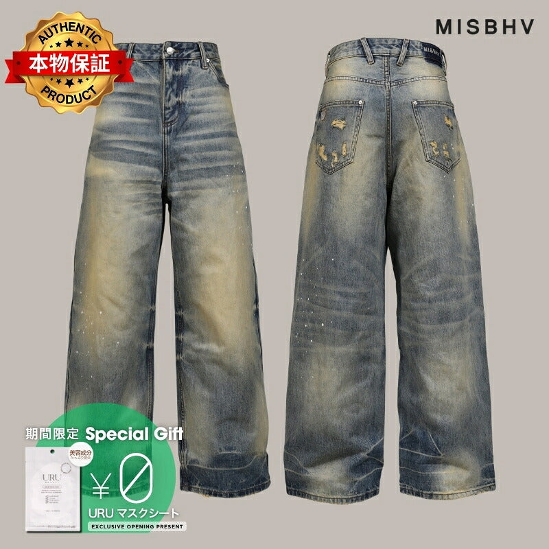 MISBHV 【本物保証】 デニムパンツ ストリート系 メンズ BAGGY DENIM TROUSERS / DIRT DENIM
