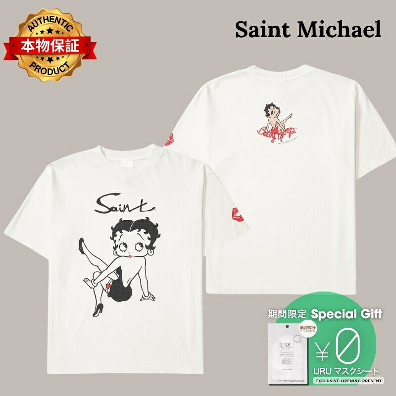SAINT M×××××× セントマイケル 【本物保証】 Tシャツ ストリート系 ユニセックス セントマイケル x ベティブープ SS Tシャツ "ホワイト" SM-HR1-0000-C40