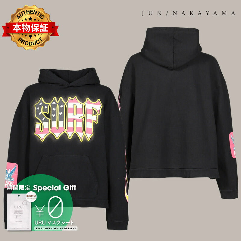 JUN/NAKAYAMA ジュン/中山 【本物保証】 パーカー ストリート系 メンズ SURF PULLOVER HOODIE / BLK