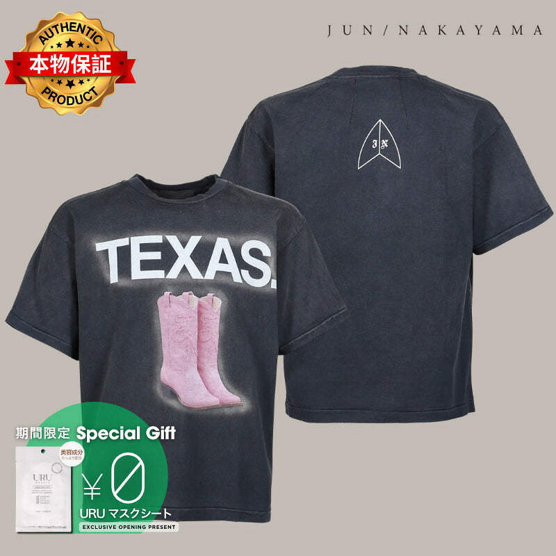 JUN/NAKAYAMA ジュン/中山 【本物保証】 Tシャツ ストリート系 メンズ TEXAS T-SHIRTS / BLK