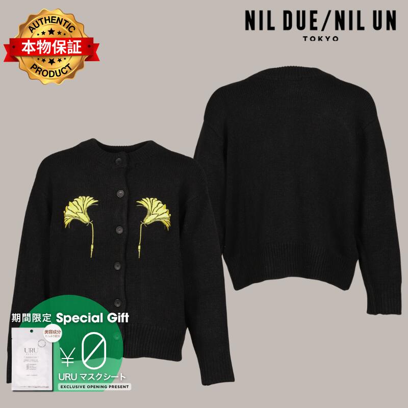 NIL DUE / NIL UN TOKYO ニル デュエ / ニル アン トーキョー 【本物保証】 カーディガン ストリート系 メンズ EMBROIDERY KNIT CARDIGAN / BLK