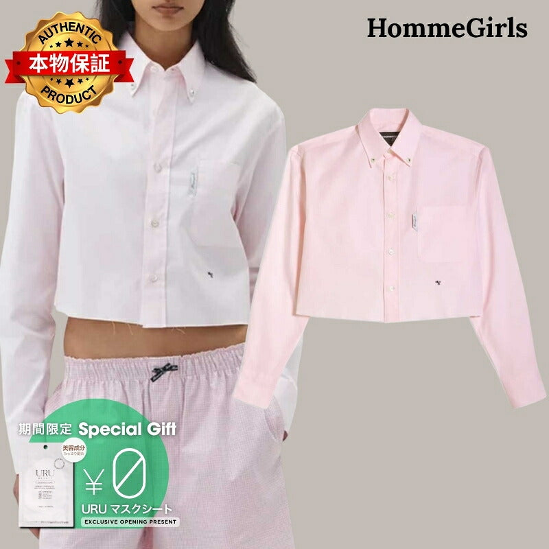 HommeGirls 【本物保証】 シャツ ストリート系 レディース Cropped Oxford Shirt