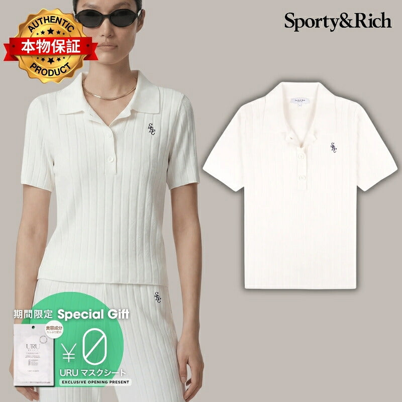 Sporty and Rich 【本物保証】 Tシャツ ストリート系 レディース SRC Ribbed Polo