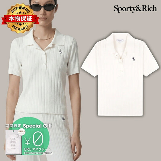 Sporty and Rich 【本物保証】 Tシャツ ストリート系 レディース SRC Ribbed Polo