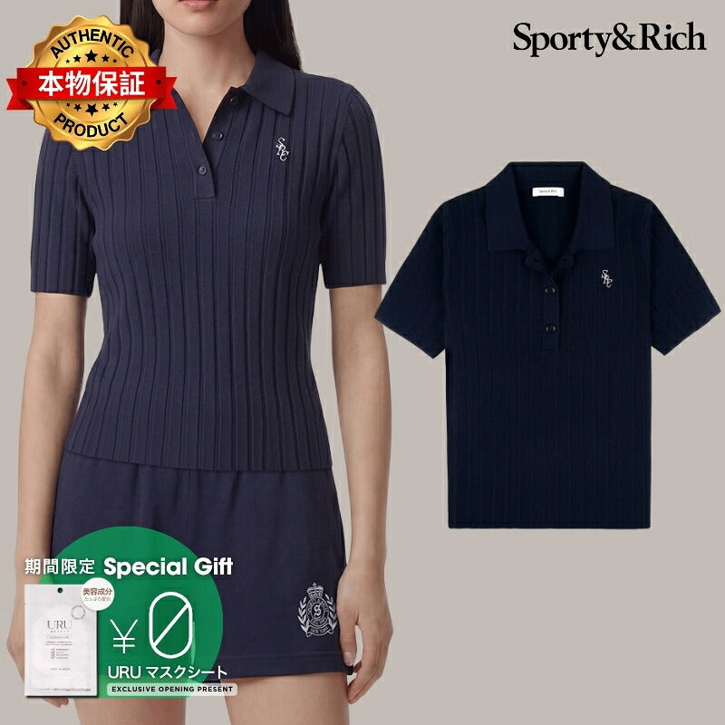 Sporty and Rich 【本物保証】 Tシャツ ストリート系 レディース SRC Ribbed Polo