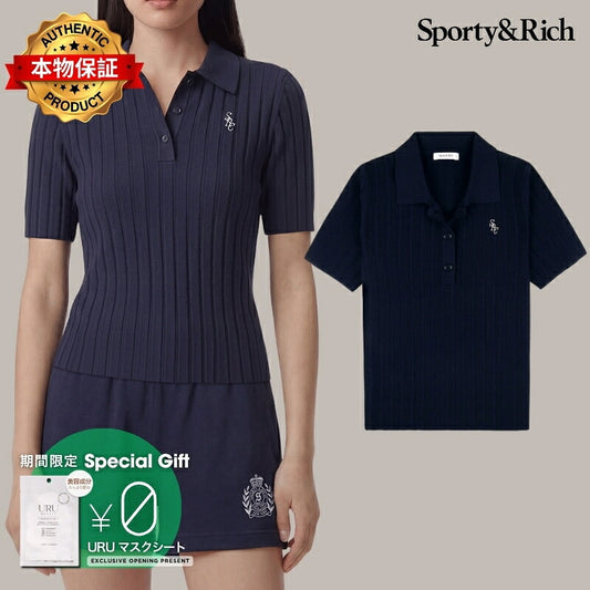 Sporty and Rich 【本物保証】 Tシャツ ストリート系 レディース SRC Ribbed Polo