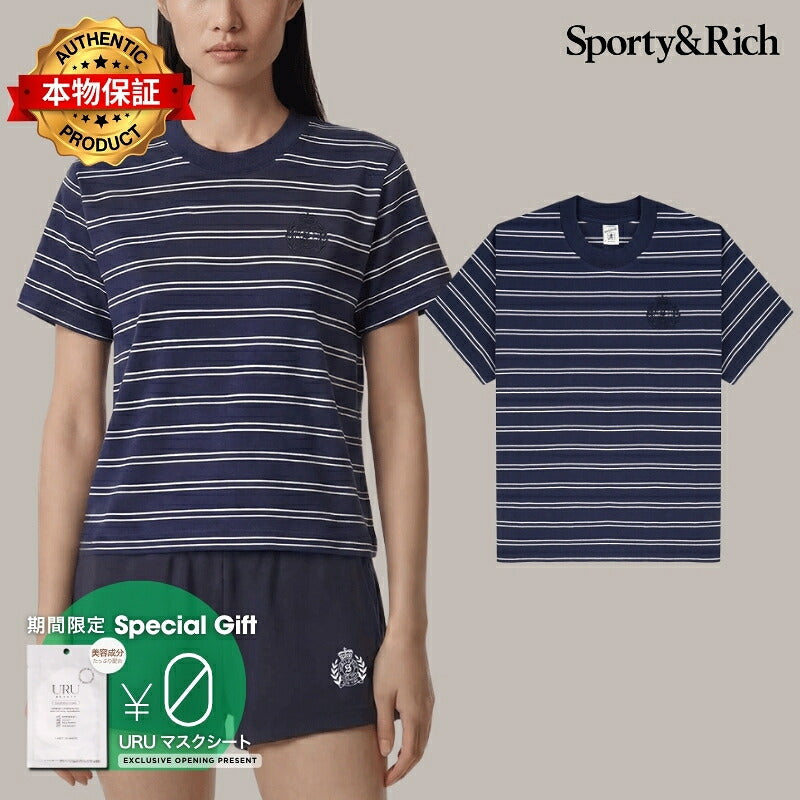Sporty and Rich 【本物保証】 Tシャツ ストリート系 レディース NY Crest T-Shirt
