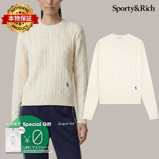 Sporty and Rich 【本物保証】 ニット ストリート系 レディース SRC Cable Sweater