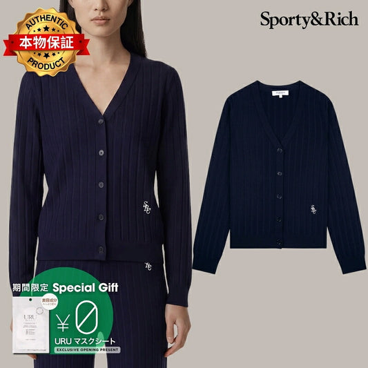 Sporty and Rich 【本物保証】 カーディガン ストリート系 レディース SRC Ribbed Cardigan