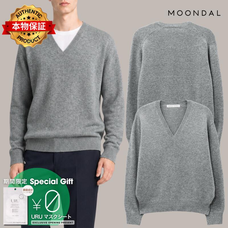 Moondal ムーンダ 【本物保証】 ニット ストリート系 ユニセックス 15 Deep V-Neck Knit In Gray