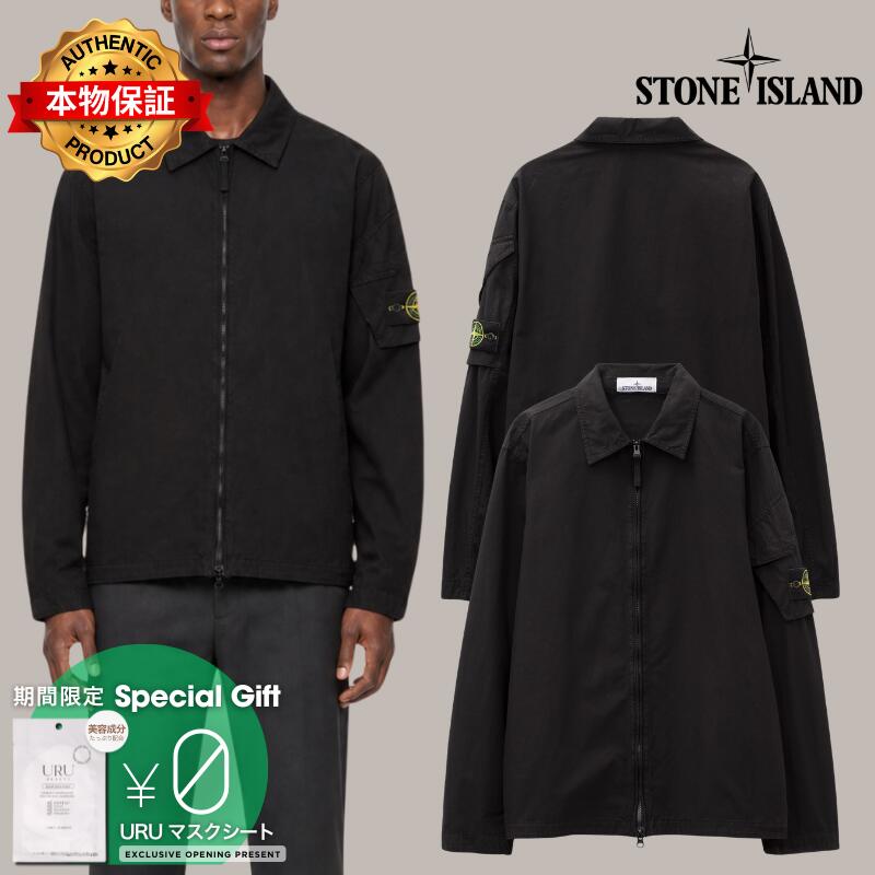 Stone Island ストーン アイランド 【本物保証】 シャツ ストリート系 メンズ Canvas Weave Arm Pocket Zip-Up Shirt