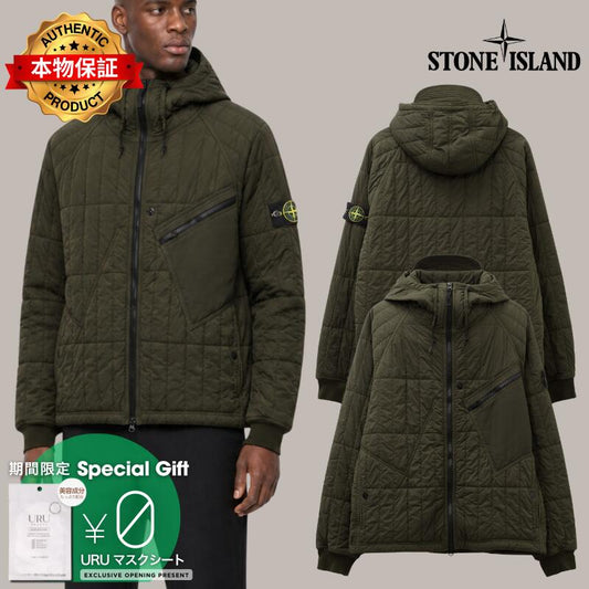 Stone Island ストーン アイランド 【本物保証】 パーカー ストリート系 メンズ Ultralight Nylon Quilted Padded Hooded Jacket