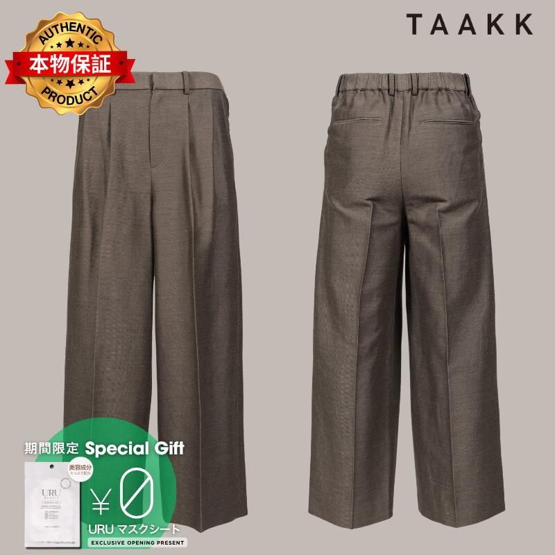 TAAKK ターク 【本物保証】 パンツ ストリート系 メンズ TWO-TUCK WIDE TROUSERS / BRW