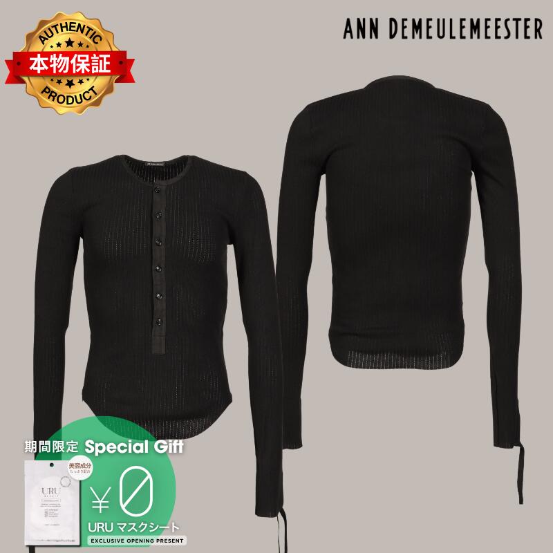 Ann Demeulemeester アン ドゥムルメステール 【本物保証】 Tシャツ ストリート系 メンズ BLAS LONG SLEEVE SERAFINO T-SHIRT / BLK