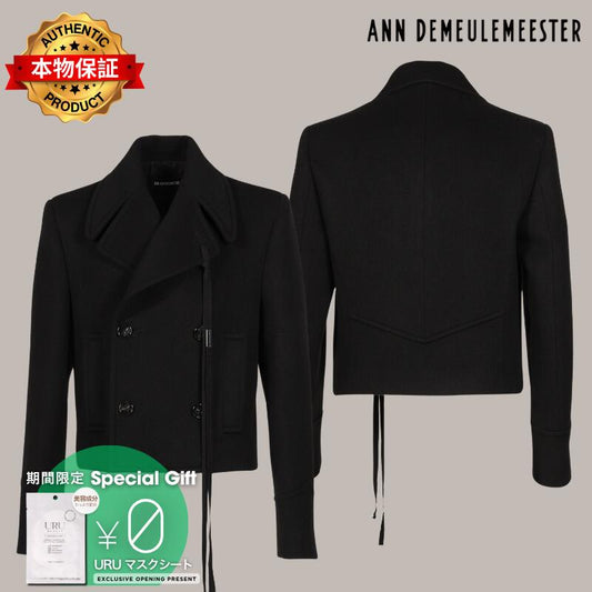 Ann Demeulemeester アン ドゥムルメステール 【本物保証】 Coats & Jackets ストリート系 メンズ DALMAR DOUBLE BREASTED SHORT CABAN / BLK