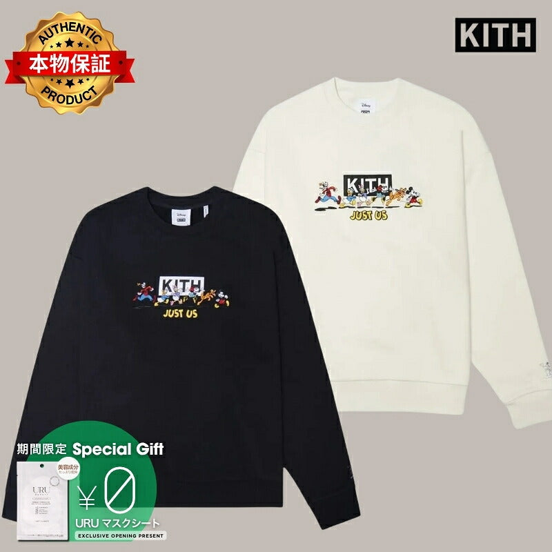 KITH キス 【本物保証】 スウェット ストリート系 ユニセックス キス x ディズニー ミッキー & フレンズ ファミリー クルーネック "ブラック"