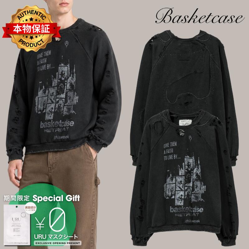 Basketcase バスケットケース 【本物保証】 スウェット ストリート系 ユニセックス Retreat Repaired Crewneck