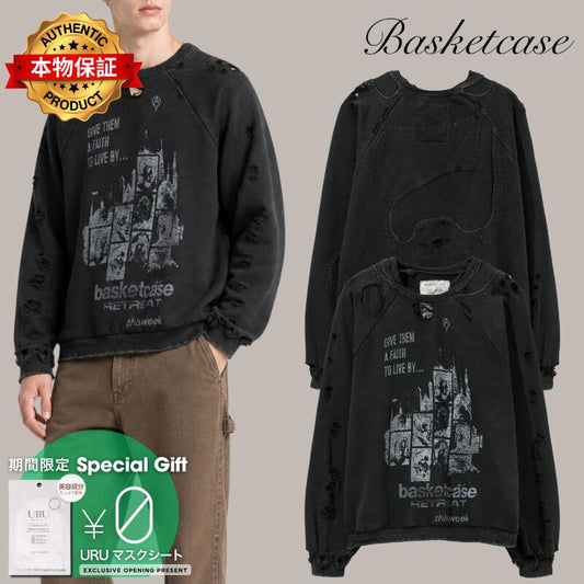 Basketcase バスケットケース 【本物保証】 スウェット ストリート系 ユニセックス Retreat Repaired Crewneck