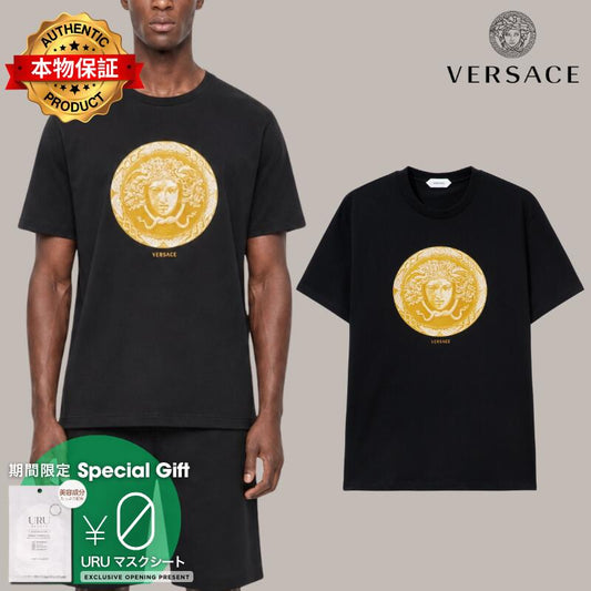 Versace ヴェルサーチェ 【本物保証】 Tシャツ ストリート系 ユニセックス Printed Cotton-Jersey Slim T-Shirt