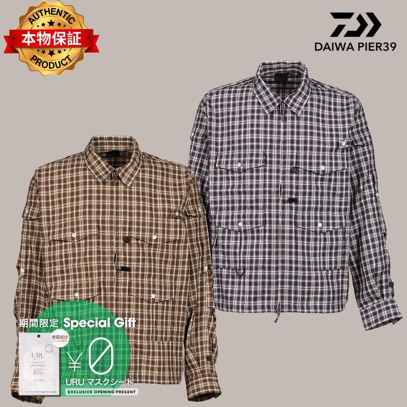 DAIWA PIER39 ダイワ ピア39 【本物保証】 シャツ ストリート系 メンズ TECH ZIP ANGLER SHIRT L/S PLAIDS / BRW