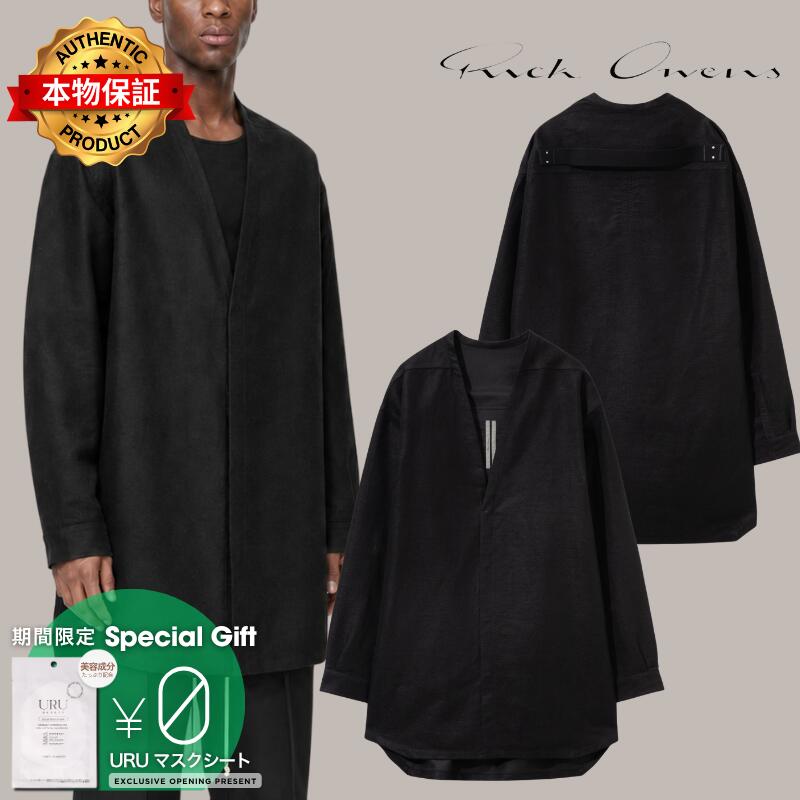 Rick Owens リックオウエンス 【本物保証】 シャツ ストリート系 メンズ Concordian Shirt In Ramie Moleskin