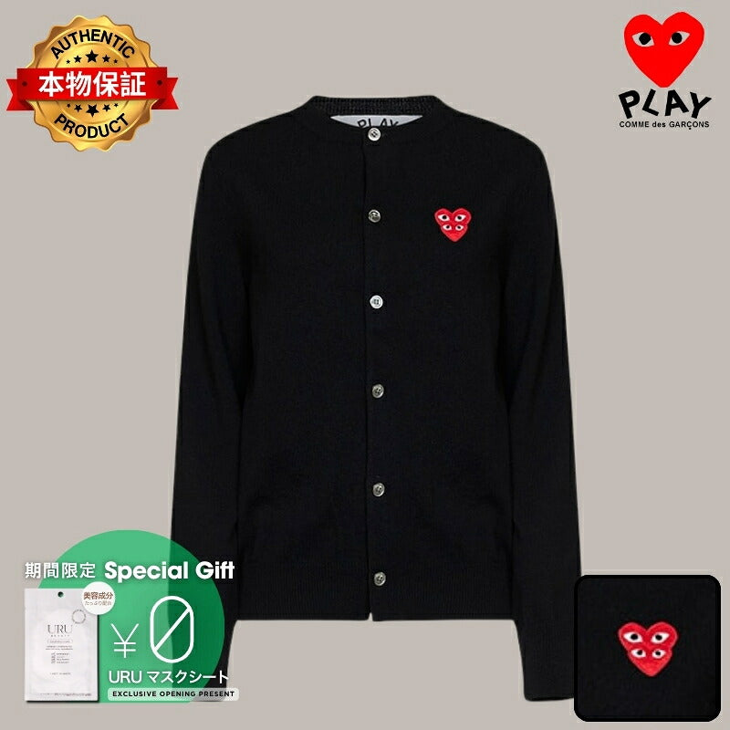 PLAY COMME des GARCONS プレイ コムデギャルソン 【本物保証】 knit ストリート系 ユニセックス プレイ コムデギャルソン ウィメンズ セーター "ブラック"