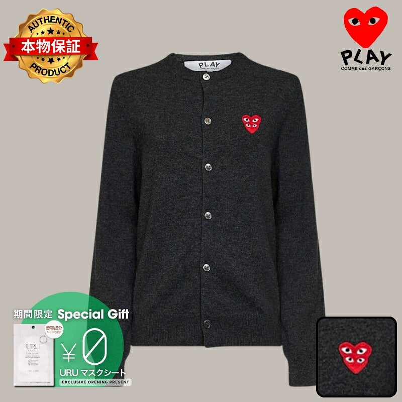 PLAY COMME des GARCONS プレイ コムデギャルソン 【本物保証】 knit ストリート系 ユニセックス プレイ コムデギャルソン ウィメンズ セーター "ダークグレー"